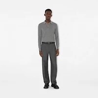 Long-sleeve Wool Polo Shirt in Grey - Men | Burberry® Official