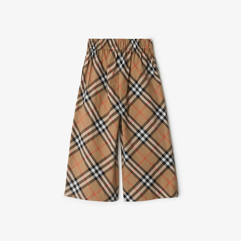 Check Cotton Trousers in Sand | Burberry® Official