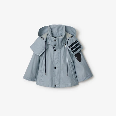 Bleached Cotton Hooded Capelet in Gale - Women | Burberry® Official
