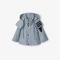 Bleached Cotton Hooded Capelet in Gale - Women | Burberry® Official