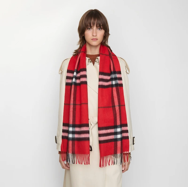 Check Cashmere Scarf in Post | Burberry® Official