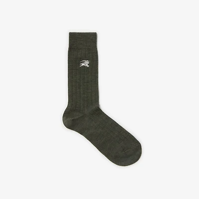 Wool Blend Socks in Green | Burberry® Official