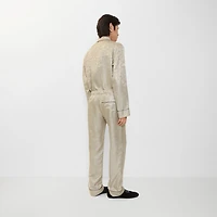 Sunflower Silk Pyjama Trousers in Taupe beige - Men | Burberry® Official