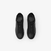 Embossed Check Leather Set Sneakers​ in Black - Men | Burberry® Official