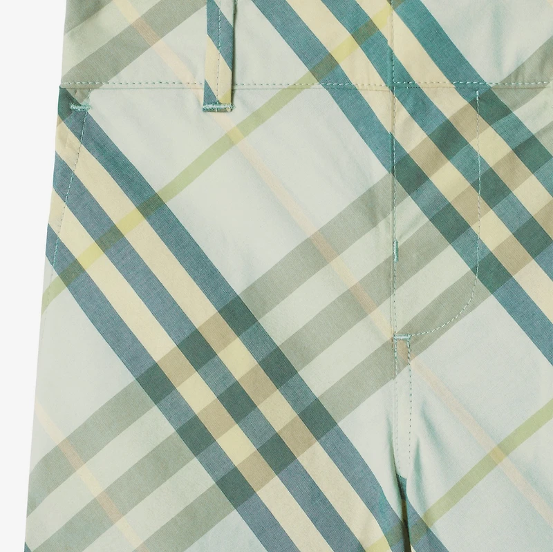 Check Cotton Shorts in Breeze | Burberry® Official