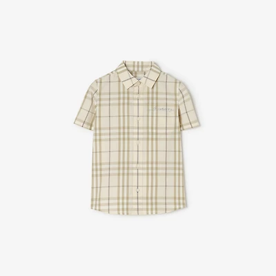 Check Cotton Shirt in Sesame beige | Burberry® Official