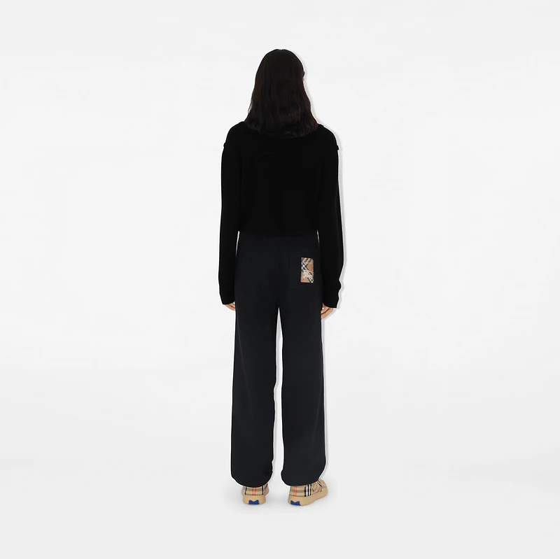 Check Label Cotton Jogging Pants in Black - Women | Burberry® Official