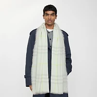Wide Check Wool Scarf in Mint | Burberry® Official