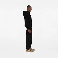 Check Label Cotton Zip Hoodie in Black - Men | Burberry® Official