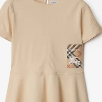 Check Label Cotton Dress in Calico | Burberry® Official