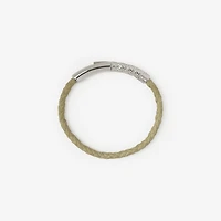 Leather Check Bracelet in Silver/artichoke - Men | Burberry® Official