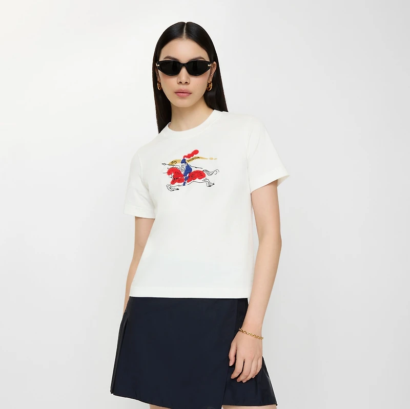 EKD Cotton T-shirt in Chalk white - Women | Burberry® Official