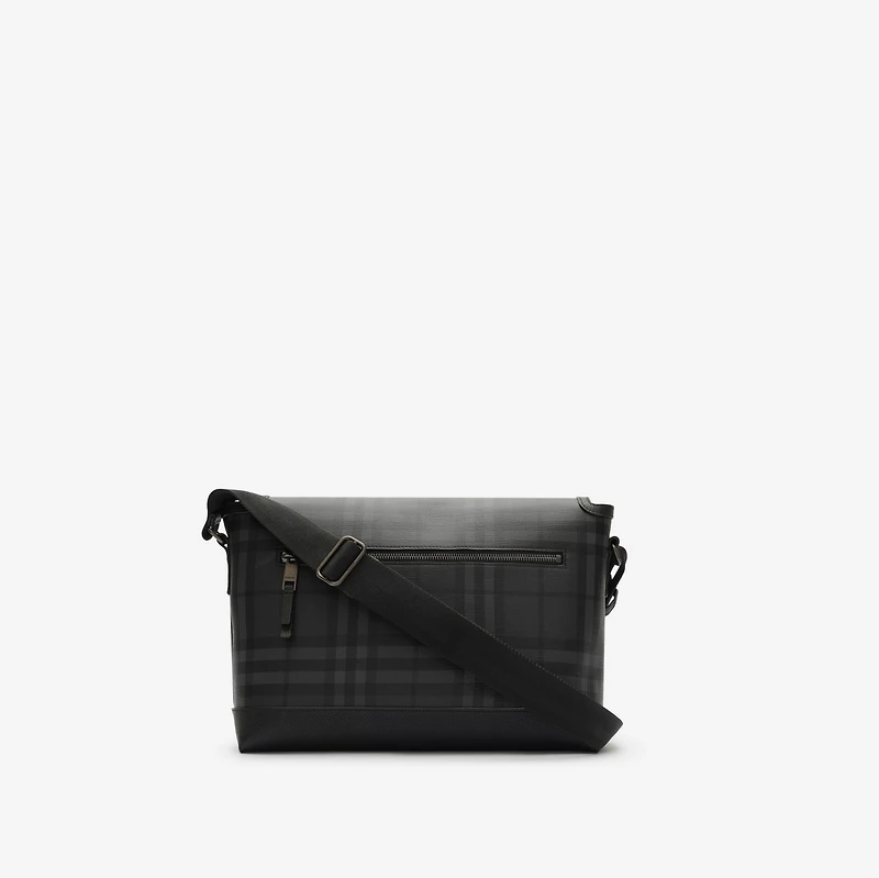 City Check Messenger Bag in Iron grey - Men, Technical, Cotton | Burberry® Official