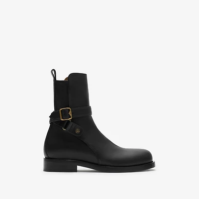 Leather Ledger Jodphur Boots​​ in Black - Men | Burberry® Official