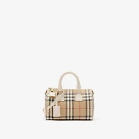 Mini Check Bowling Bag in Vintage check/soap beige - Women, Technical, Cotton | Burberry® Official