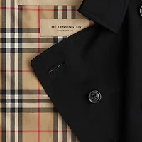 Mid-length Kensington Heritage Trench Coat in Black - Men, Cotton Gabardine | Burberry® Official