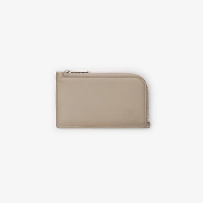 Pop Check Zip Card Case​ in Mushroom beige/pebble beige - Men, Leather | Burberry® Official