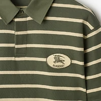 Striped Cotton Polo Shirt in Yew green - Men | Burberry® Official