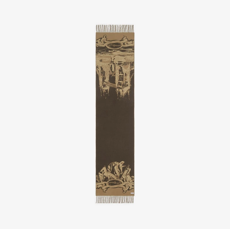 Tower Bridge Cashmere Scarf in Sand | Burberry® Official