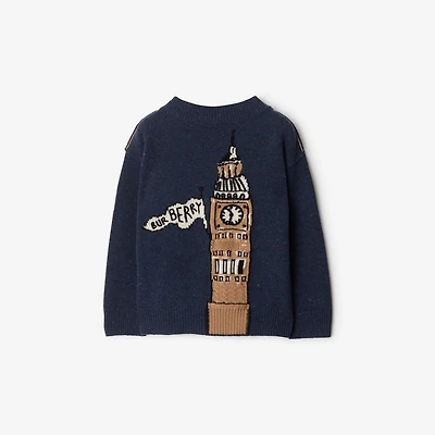 Big Ben Wool Sweater in Storm | Burberry® Official