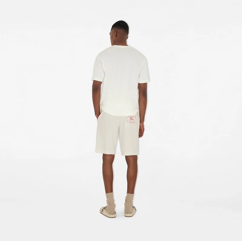 Towelling Shorts in Chalk white - Men, Cotton | Burberry® Official