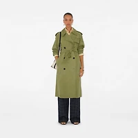 Long Nubuck Castleford Trench Coat in Wreath - Women, Leather | Burberry® Official