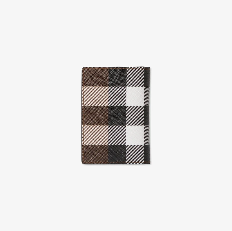 Check Folding Card Case in Dark birch brown - Men, Canvas | Burberry® Official