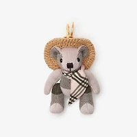 Thomas Bear Charm in Mallow pink - Women, Wool | Burberry® Official