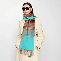 Gradient Check Cashmere Scarf in Ginger brown | Burberry® Official