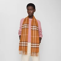 Check Cashmere Scarf in Squash | Burberry® Official