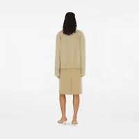 Cotton Midi Skirt in Beige - Women, Nylon, Technical | Burberry® Official