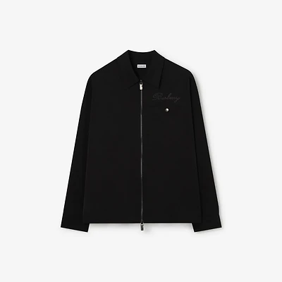 Nylon Zip Overshirt in Black - Men | Burberry® Official