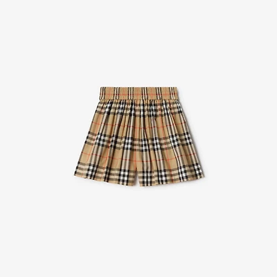 Check Cotton Shorts in Sand beige | Burberry® Official