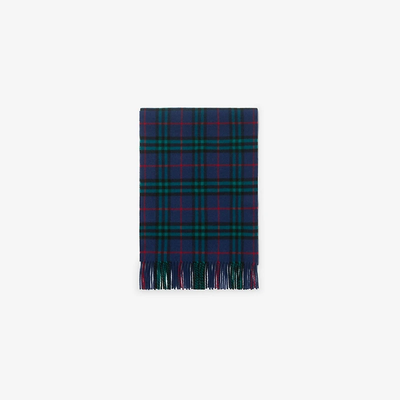 Check Cashmere Scarf in Bugle blue | Burberry® Official