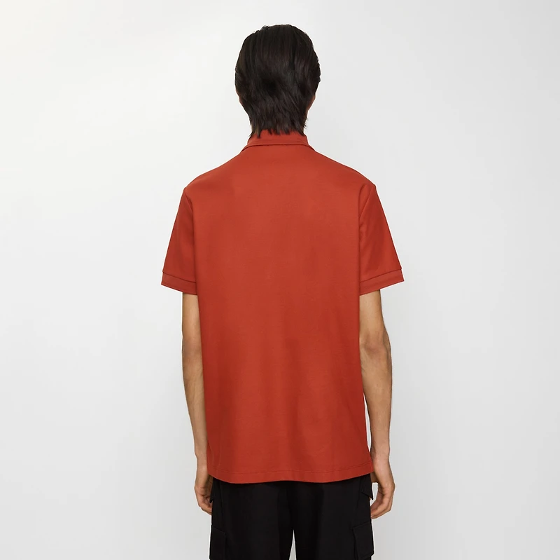 Cotton Polo Shirt in Fire orange - Men | Burberry® Official