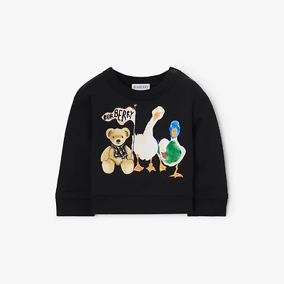 Thomas Bear and Friends Cotton Sweatshirt in Black | Burberry® Official