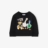 Thomas Bear and Friends Cotton Sweatshirt in Black | Burberry® Official