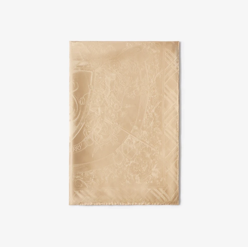 Floral Crest Silk Scarf in Sand beige | Burberry® Official