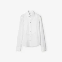Slim Fit Cotton Tuxedo Shirt in White - Men | Burberry® Official