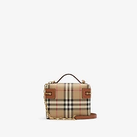 Mini Check Vanity Bag in Archive beige - Women, Cotton, Technical | Burberry® Official
