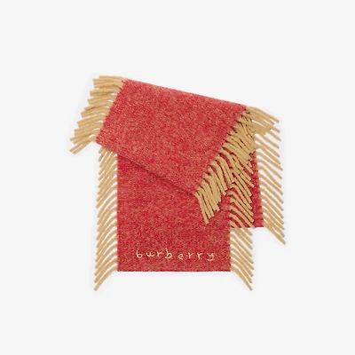 Alpaca Wool Blend Happy Scarf in Sand beige/post red | Burberry® Official