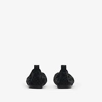 Check Suede Baby Ballerinas​ in Black - Women, Leather | Burberry® Official
