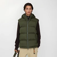 Detachable Sleeve Puffer Jacket in Shale green - Men | Burberry® Official