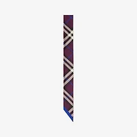 Skinny Check Silk Scarf in Pansy | Burberry® Official