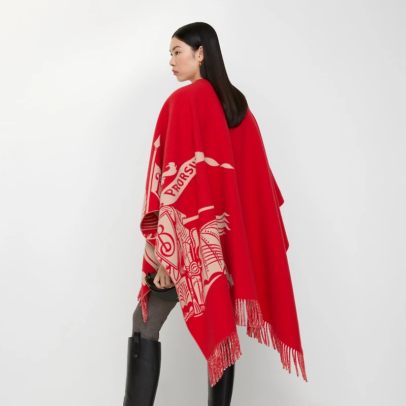 EKD Wool Cashmere Cape in Crayon red | Burberry® Official