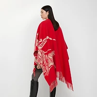 EKD Wool Cashmere Cape in Crayon red | Burberry® Official