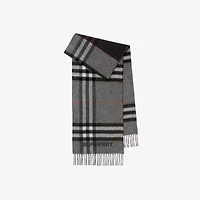 Contrast Check Cashmere Scarf in Grey/charcoal | Burberry® Official