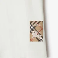 Check Label Cotton T-shirt in Chalk - Women | Burberry® Official