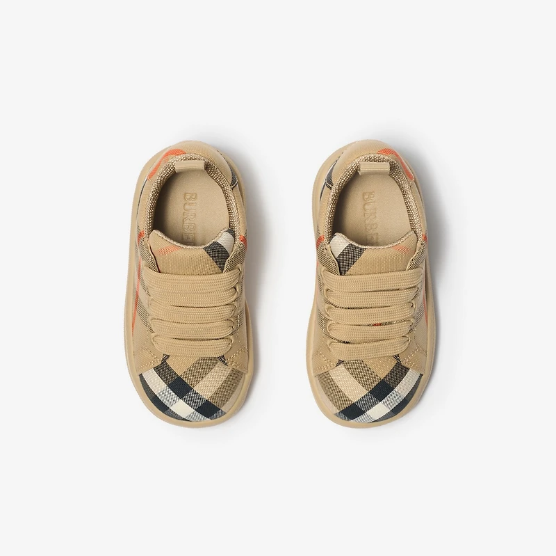 Check Sneakers in Sand - Children | Burberry® Official