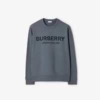 Logo Cotton Sweatshirt in Carbon blue - Men | Burberry® Official